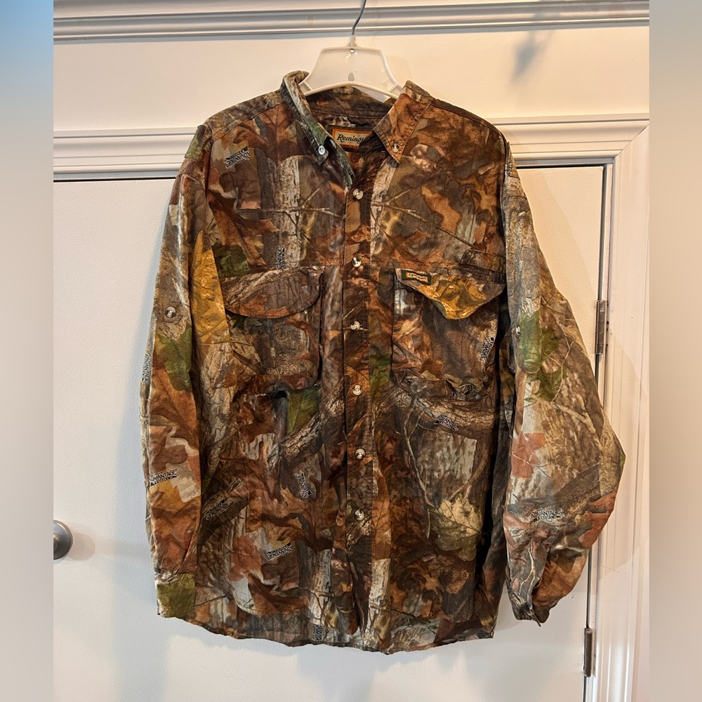 Remington Advantage Timber Camo Hunting Shirt Mens XXL Button Up Outdoors Vented